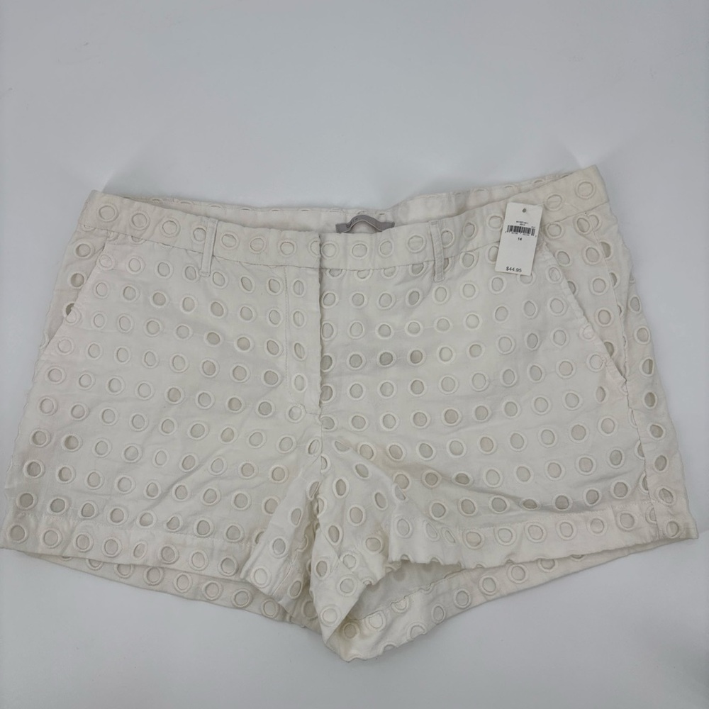 Y2K Gap White Eyelet Lace Mini Shorts Coquette Summer Beachy Boho Cotton Size 14